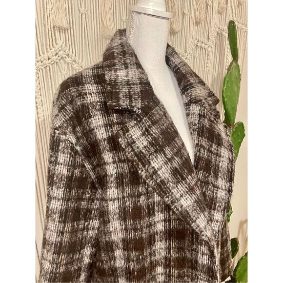 COTTON ON Long Oversized Plaid Coat Size L (AS IS) - Picture 4 of 16